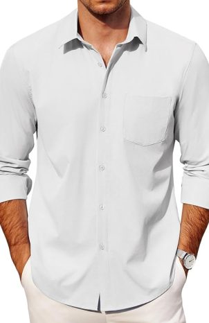 COOFANDY Men's Long Sleeve Button Down Shirt