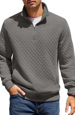 COOFANDY Mens Quarter Zip Pullover