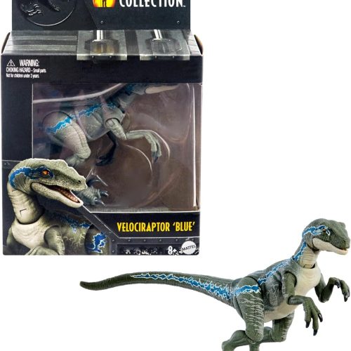 Mattel ​Jurassic World Hammond Collection Velociraptor Blue Dinosaur Figure