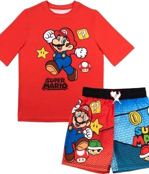 Nintendo Super Mario Bros Boys Swim Wear